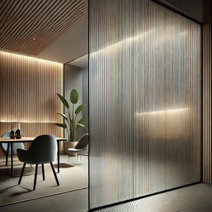 DALL·E 2025-01-09 16.36.03 - An image showcasing the reeded glass film with vertical stripes spaced 13 mm apart, demonstrating its ability to provide discretion. The film is appli DALL·E 2025-01-09 16.36.03 - An image showcasing the reeded glass film with vertical stripes spaced 13 mm apart, demonstrating its ability to provide discretion. The film is appli